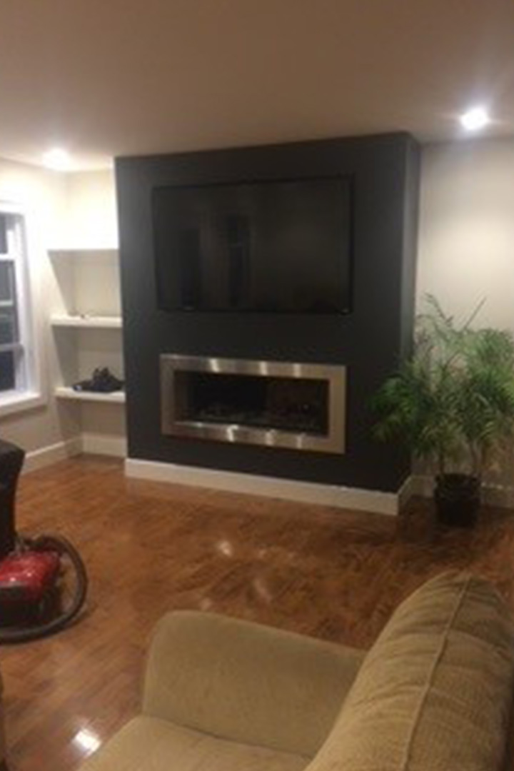 Living Room Fireplace Installation